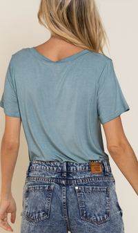 Blue Sage Soft V Neck