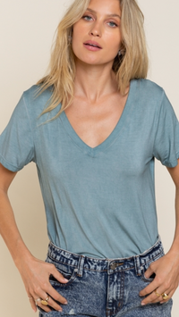 Blue Sage Soft V Neck