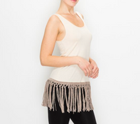 Cream Tassel Tank