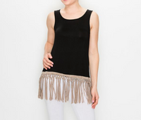 Black Tassel Tank