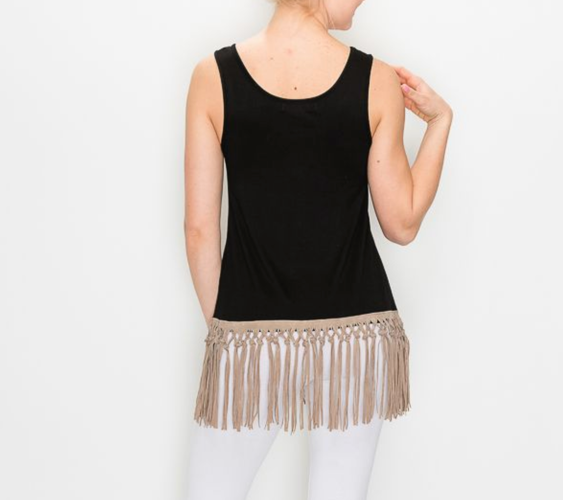 Black Tassel Tank