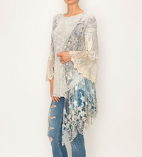 Navy Lace Oragami Vest