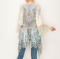 Navy Lace Oragami Vest