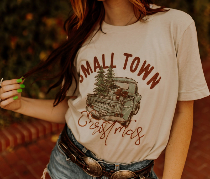 Small Town Christmas Western Graphic Tee