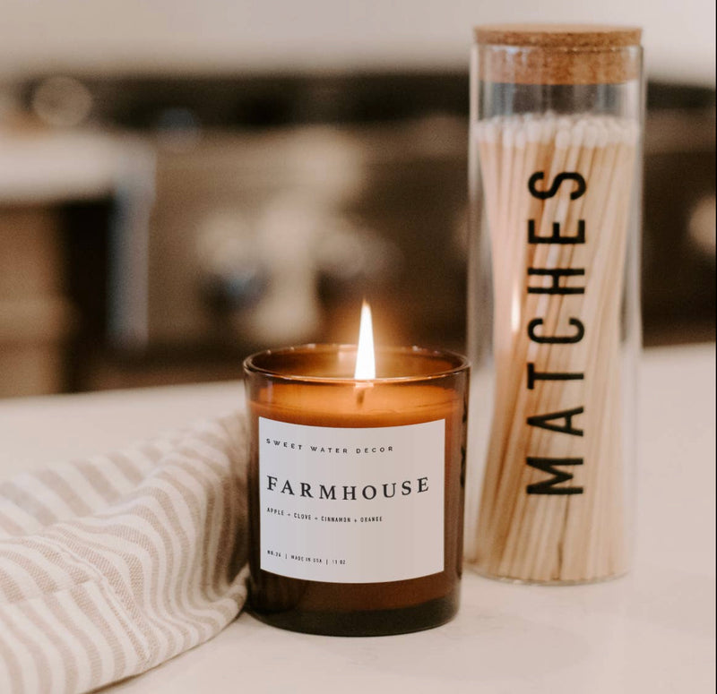 Farmhouse Candle Amber Jar