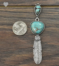 Long!  Natural Turquoise Post Earrings