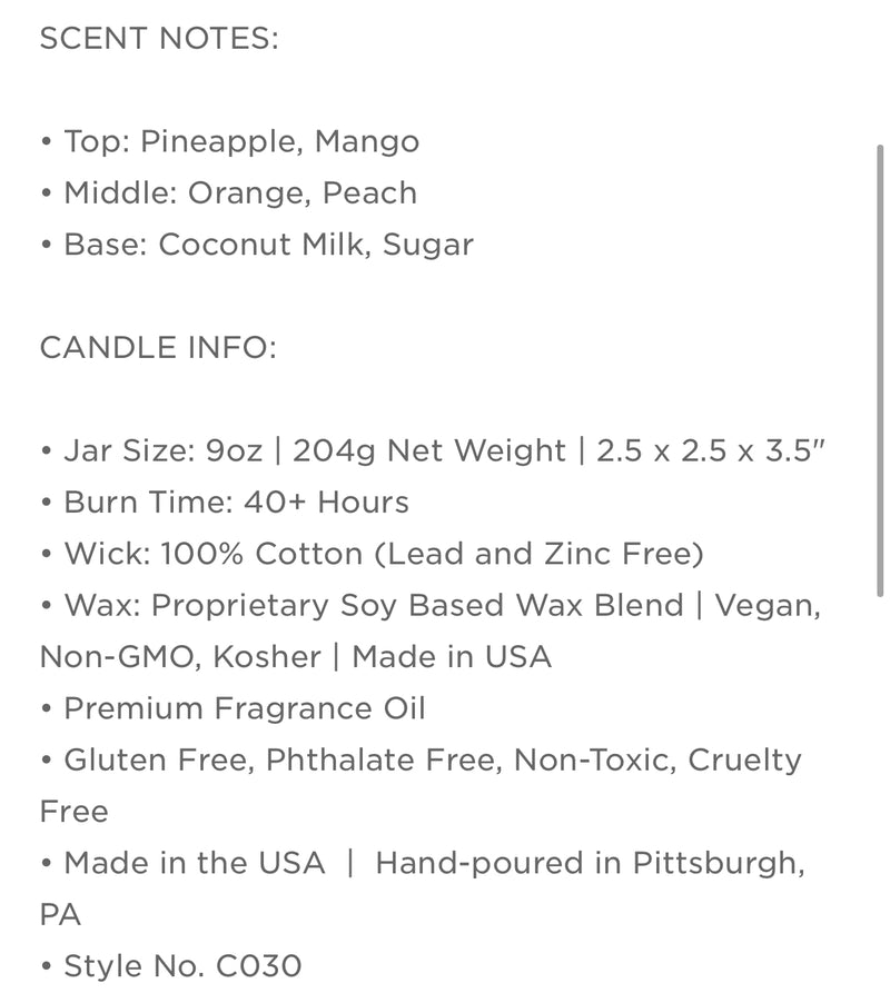 Mango & Coconut Candle