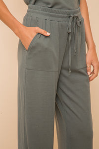 Rib Wide Leg Sweats