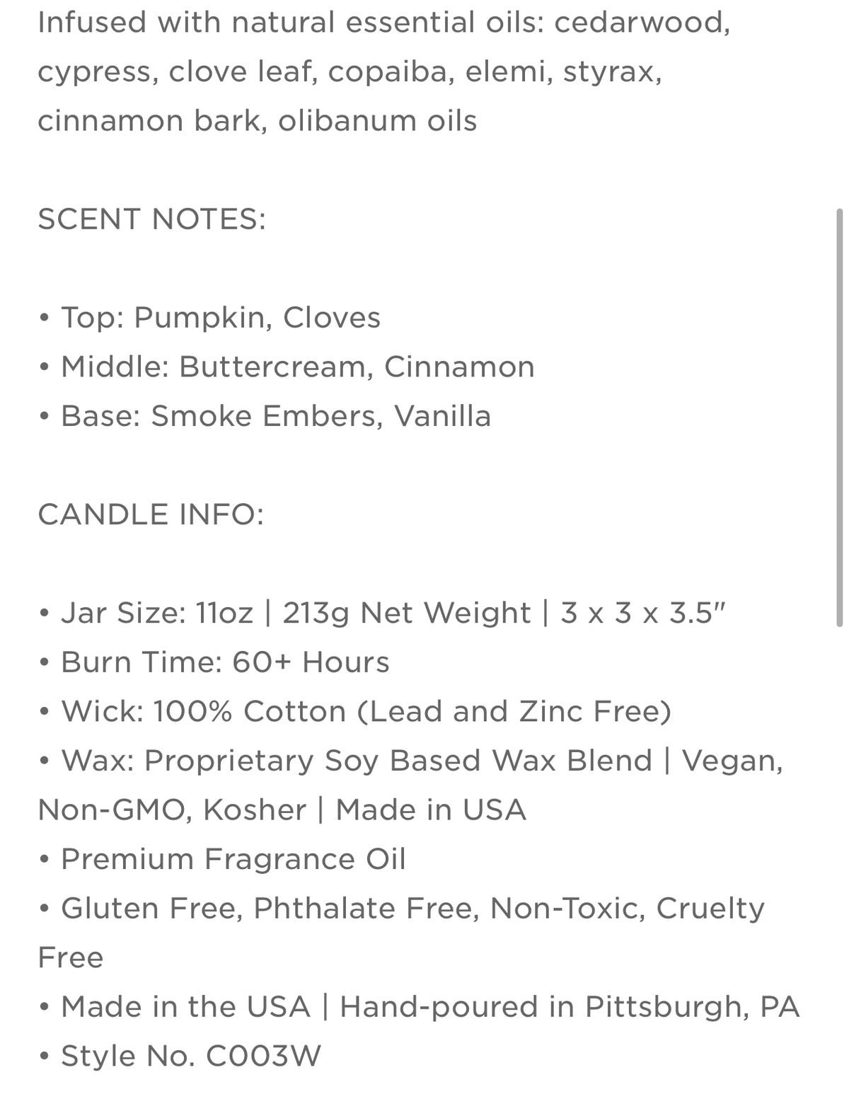 Pumpkin Spice Candle | White Jar