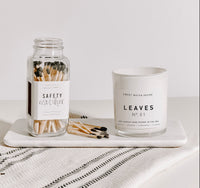 Leaves Candle| White Jar