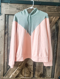 Chevron Color Block Hoodie