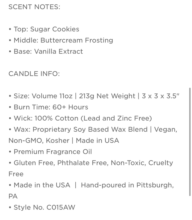 Sugar Cookies Amber Candle