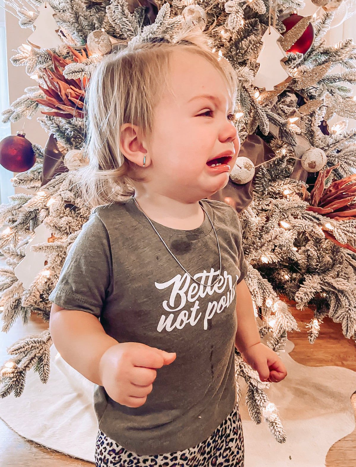 Better Not Pout Olive Baby & Kids Christmas Tee