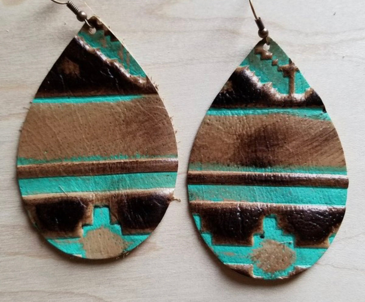 Large Teardrop Earrings in Navajo