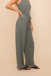 Rib Wide Leg Sweats