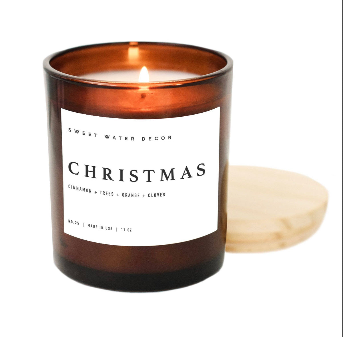 Christmas Candle Amber Jar