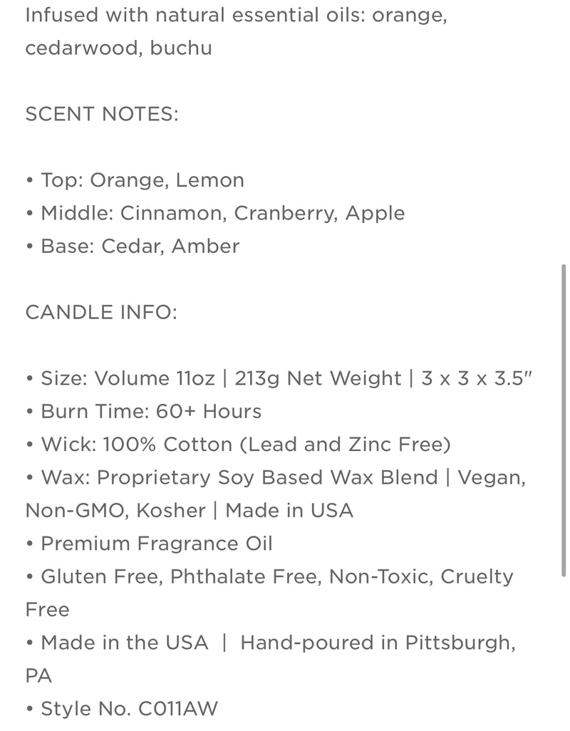 Winter Amber Candle