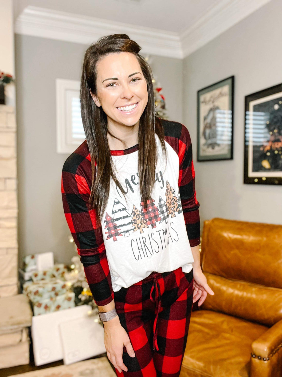 Merry Christmas Buffalo Plaid Pj Lounge Set