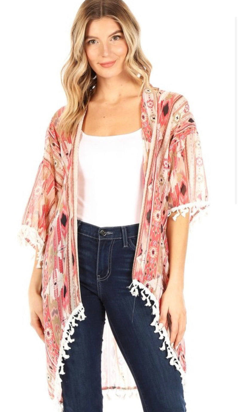 Aztec Sheer Cardigan